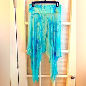 100% Silk Oberson 
Resort Cruise Designer Pool Skirt EUC S